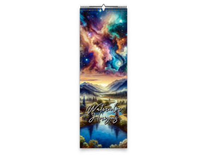 2027 Watercolor Horizons Wall Calendar by Kaleidoscope Artisan – Ethereal Landscape Art with Holidays
