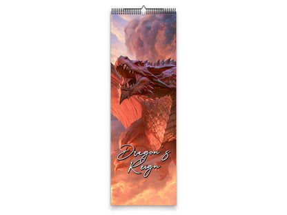 2027 Dragon’s Reign Wall Calendar by Kaleidoscope Artisan – Ancient Fire with Holidays