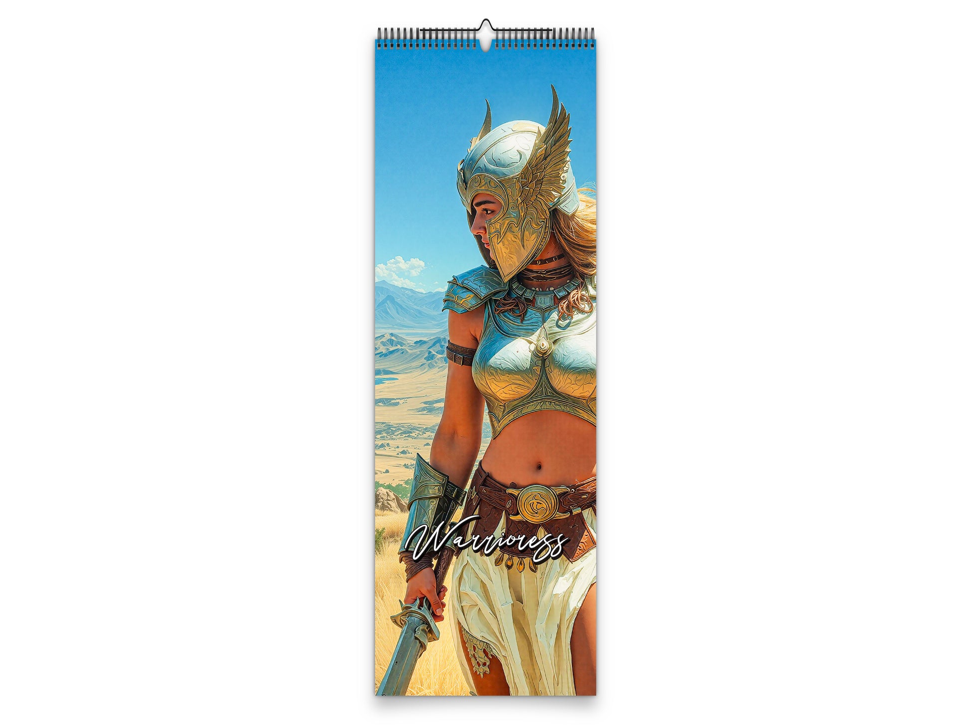 Fantasy Warrioress 2027 wall calendar slim calendar cover view
