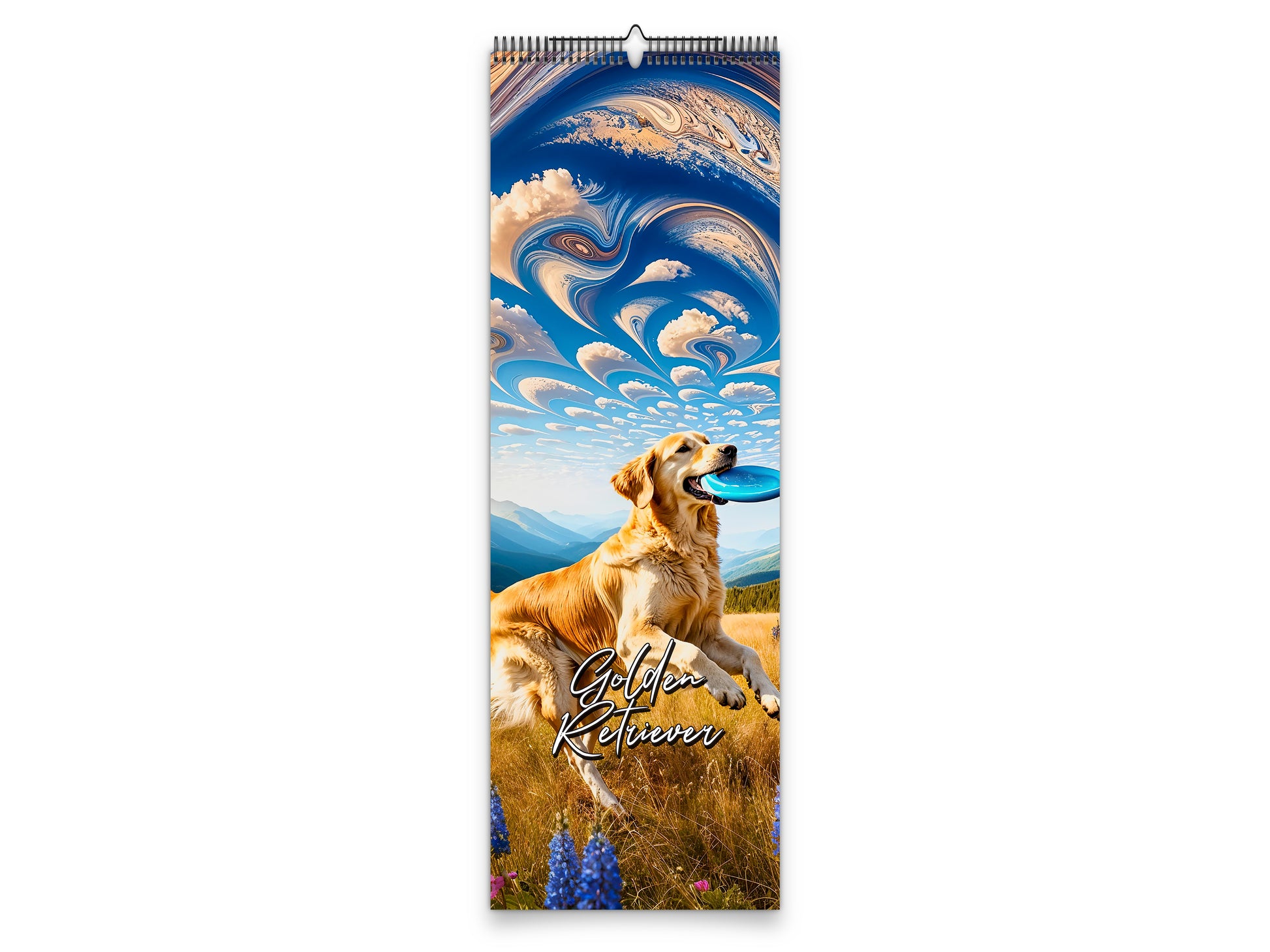 Golden Retriever 2027 wall calendar slim calendar cover view
