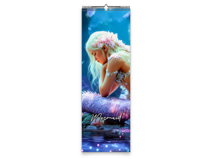 Mermaid 2027 wall calendar slim calendar cover view