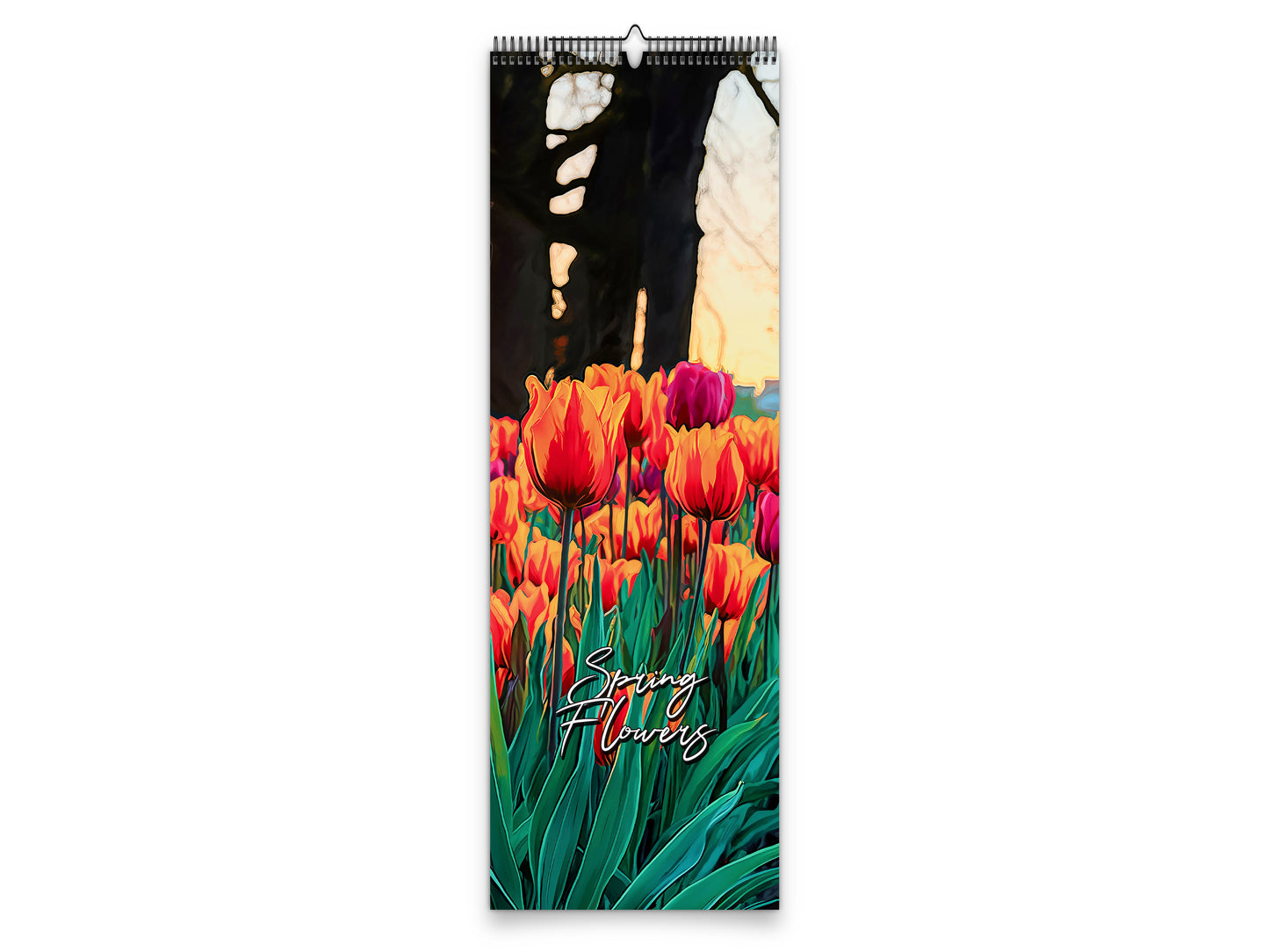 Spring Flowers 2027 wall calendar slim calendar cover view
