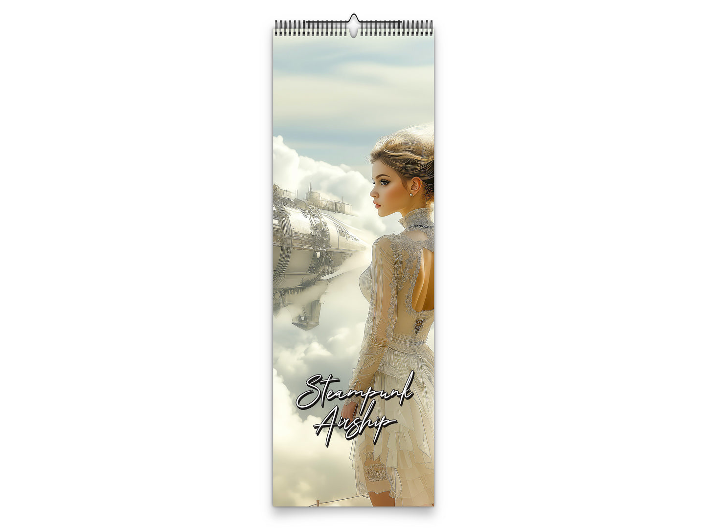 Steampunk Airship 2027 wall calendar slim calendar cover view