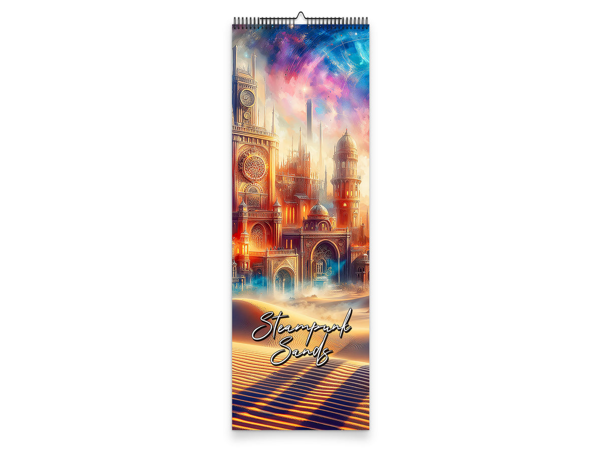 Steampunk Sands 2027 wall calendar slim calendar cover view