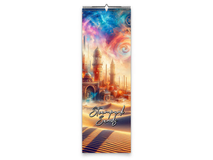 2027 Steampunk Sands Wall Calendar by Kaleidoscope Artisan – Desert Grandeur with Holidays