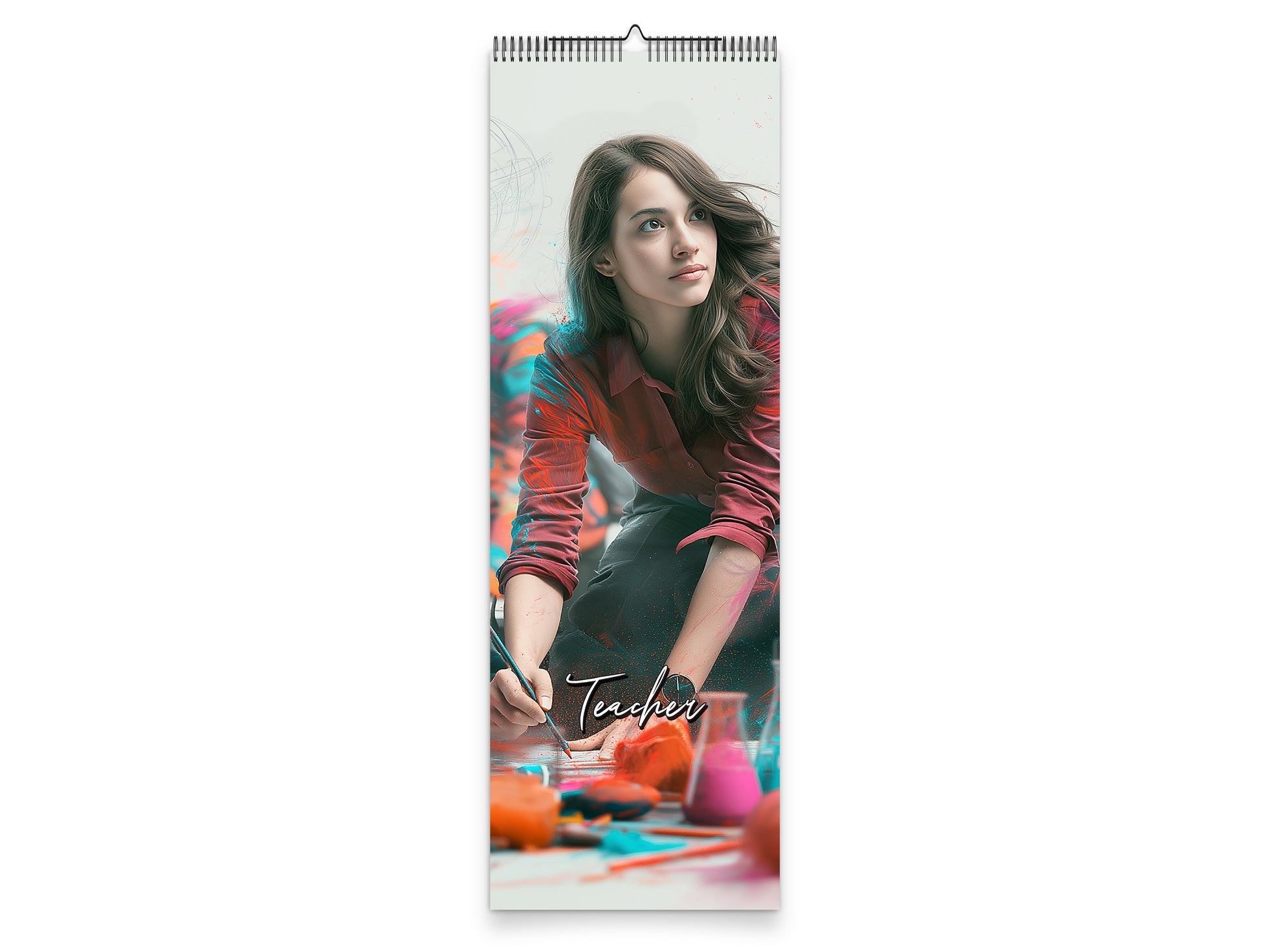 Teacher 2027 wall calendar slim calendar cover view