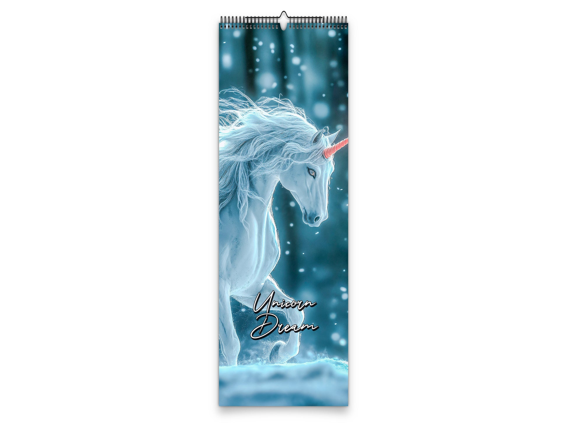 a unicorn design and 'Unicorn Dream' text on a blue background