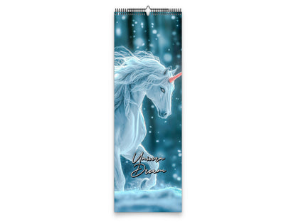 a unicorn design and 'Unicorn Dream' text on a blue background