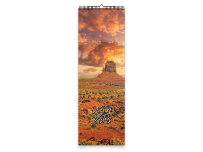 United States Vistas by Kaleidoscope Artisan - Cities and Landscapes with Holidays 2027 wall calendar slim calendar cover view