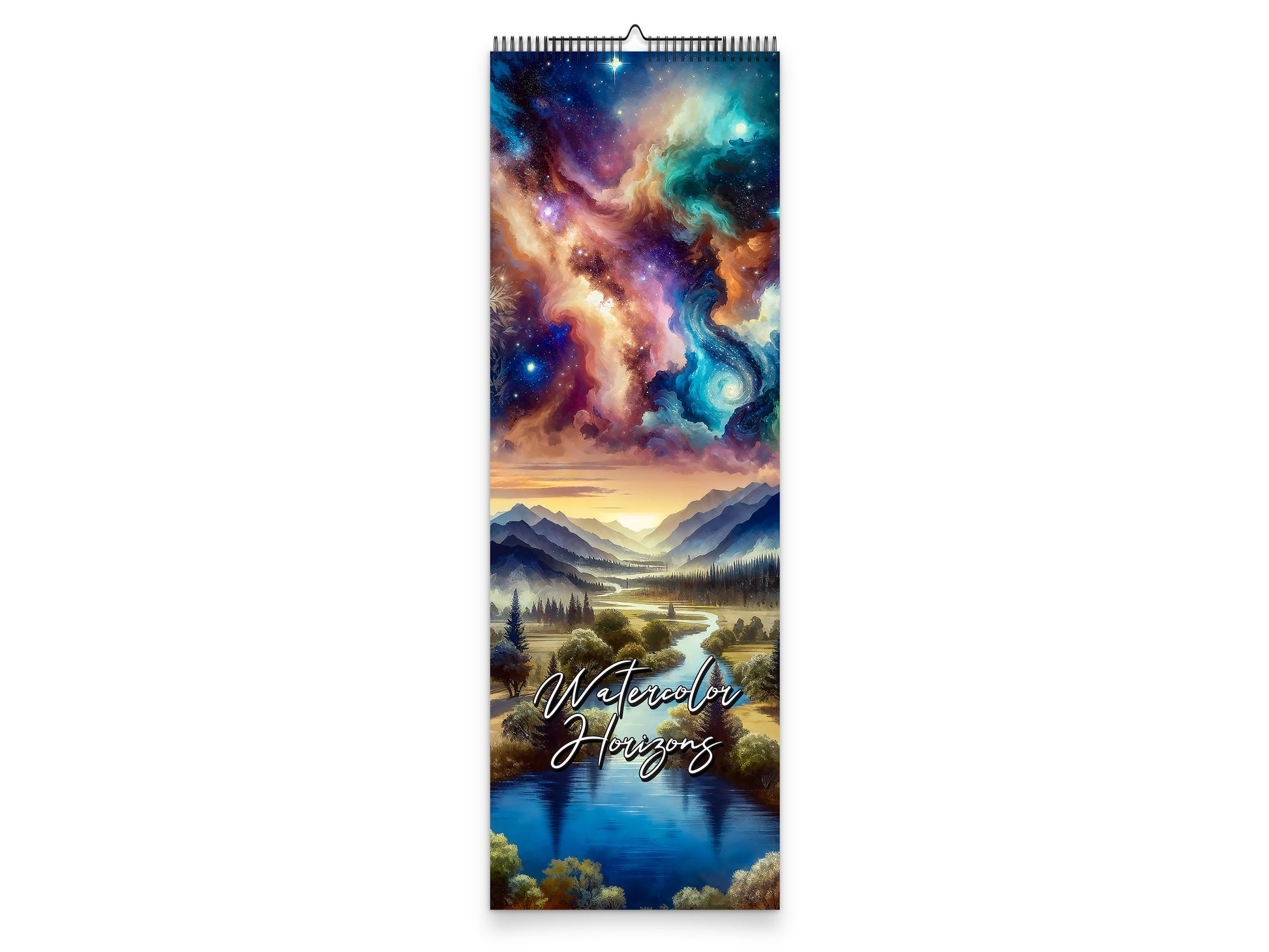 Watercolor Horizons 2027 wall calendar slim calendar cover view