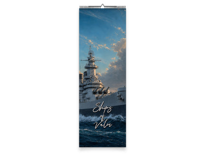 WWII Ships of Valor 2027 wall calendar slim calendar cover view