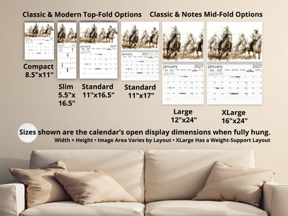 2027 Wild Frontier Wall Calendar by Kaleidoscope Artisan – Untamed Beauty with Holidays