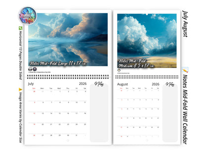 2026 Blue Vista Wall Calendar by Kaleidoscope Artisan – Captivating Horizons with Holidays