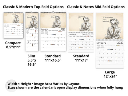 2027 Canine Counsel Wall Calendar by Kaleidoscope Artisan – Wisdom in Fur with Holidays