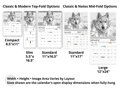 2027 Dog Lover Sketches Wall Calendar by Kaleidoscope Artisan – Faithful Companions with Holidays