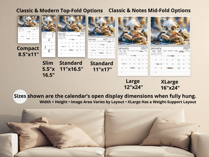 2027 Dragon Book Club Wall Calendar by Kaleidoscope Artisan – Magical Tales with Holidays