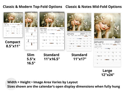 2027 Dreamlight Wall Calendar by Kaleidoscope Artisan – Whispers of Enchantment with Holidays