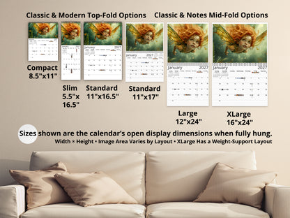 2027 Fairy Princess Wall Calendar by Kaleidoscope Artisan – Charming Fantasy with Holidays