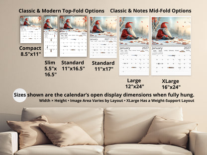 2027 Gnomes Wall Calendar by Kaleidoscope Artisan – Whimsical Adventures with Holidays