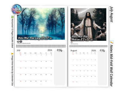 2026 Light of Jesus Wall Calendar by Kaleidoscope Artisan – Inspirational Christian Art with Holidays