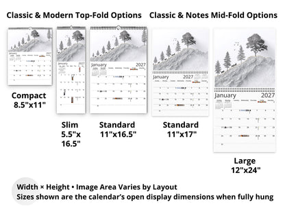 2027 Modern Lines Wall Calendar by Kaleidoscope Artisan – Refined Minimalism with Holidays