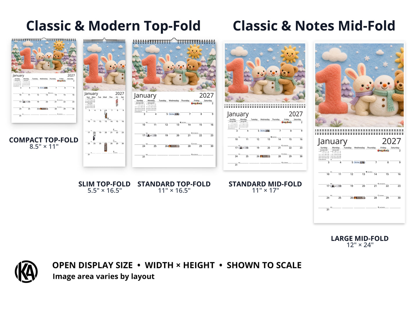 My Counting Adventure by Kaleidoscope Artisan - Playful Learning with Holidays 2027 wall calendar layout and size options