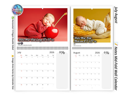 2026 Newborn Baby Wall Calendar by Kaleidoscope Artisan – Baby Orchard & Garden with Holidays