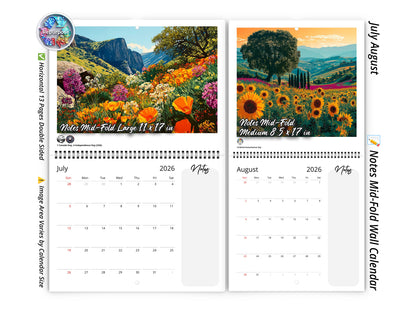 2026 Spring Flowers Wall Calendar by Kaleidoscope Artisan – Artistic Floral Landscapes with Holidays