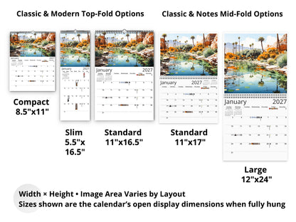 2027 Surreal Canyon Wall Calendar by Kaleidoscope Artisan – Desert Dreams with Holidays