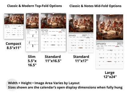 2027 The Fellowship Wall Calendar by Kaleidoscope Artisan – Grand Adventure with Holidays