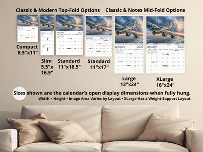 2027 WWII Wings of Valor Wall Calendar by Kaleidoscope Artisan – Legendary Aviation with Holidays
