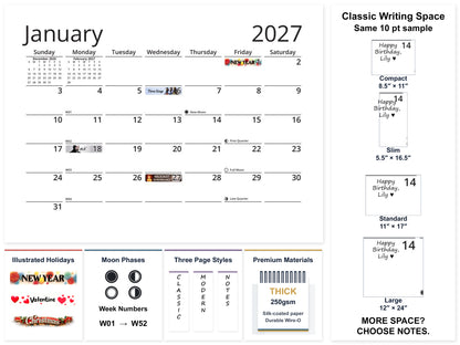 African Wildlife 2027 wall calendar December 2027 holiday and feature page