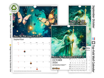 2026 Mystical Twilight Wall Calendar by Kaleidoscope Artisan – Enchanting Dreamscapes with Holidays