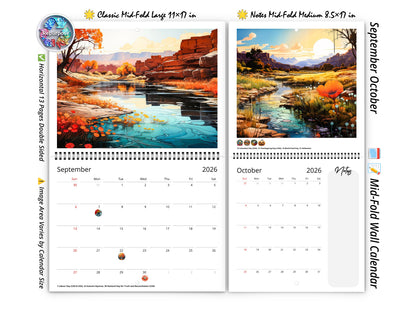 2026 Surreal Canyon Wall Calendar by Kaleidoscope Artisan – Desert Dreams with Holidays