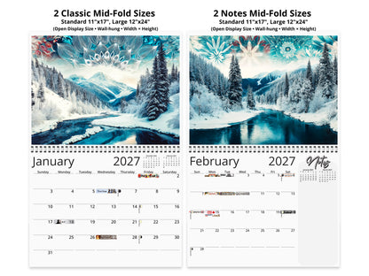 2027 Alaska Embrace Wall Calendar by Kaleidoscope Artisan – Winter Serenity with Holidays