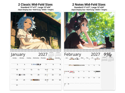 2027 Anime Life Wall Calendar by Kaleidoscope Artisan – A Year of Captivating Anime Art with Holidays