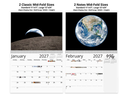 Earth Vistas Photography 2027 wall calendar top fold calendar interior pages