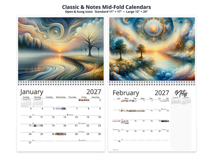 Edge of Eternity 2027 wall calendar top fold calendar interior pages