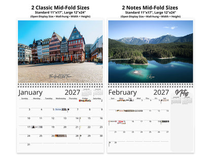 Germany Vistas Photography 2027 wall calendar top fold calendar interior pages