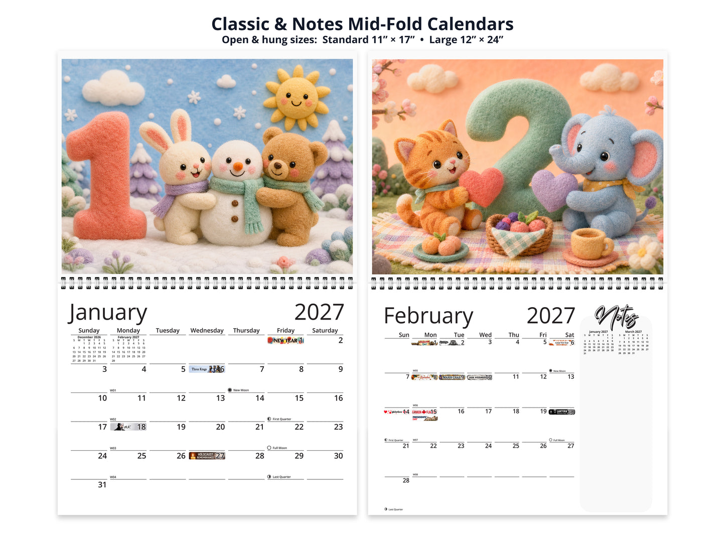 My Counting Adventure by Kaleidoscope Artisan - Playful Learning with Holidays 2027 wall calendar classic and notes mid-fold calendar pages