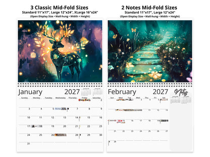 2027 Mystical Twilight Wall Calendar by Kaleidoscope Artisan – Enchanting Dreamscapes with Holidays
