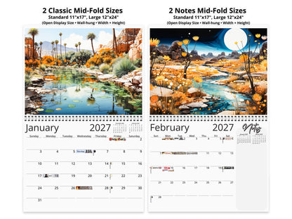 2027 Surreal Canyon Wall Calendar by Kaleidoscope Artisan – Desert Dreams with Holidays