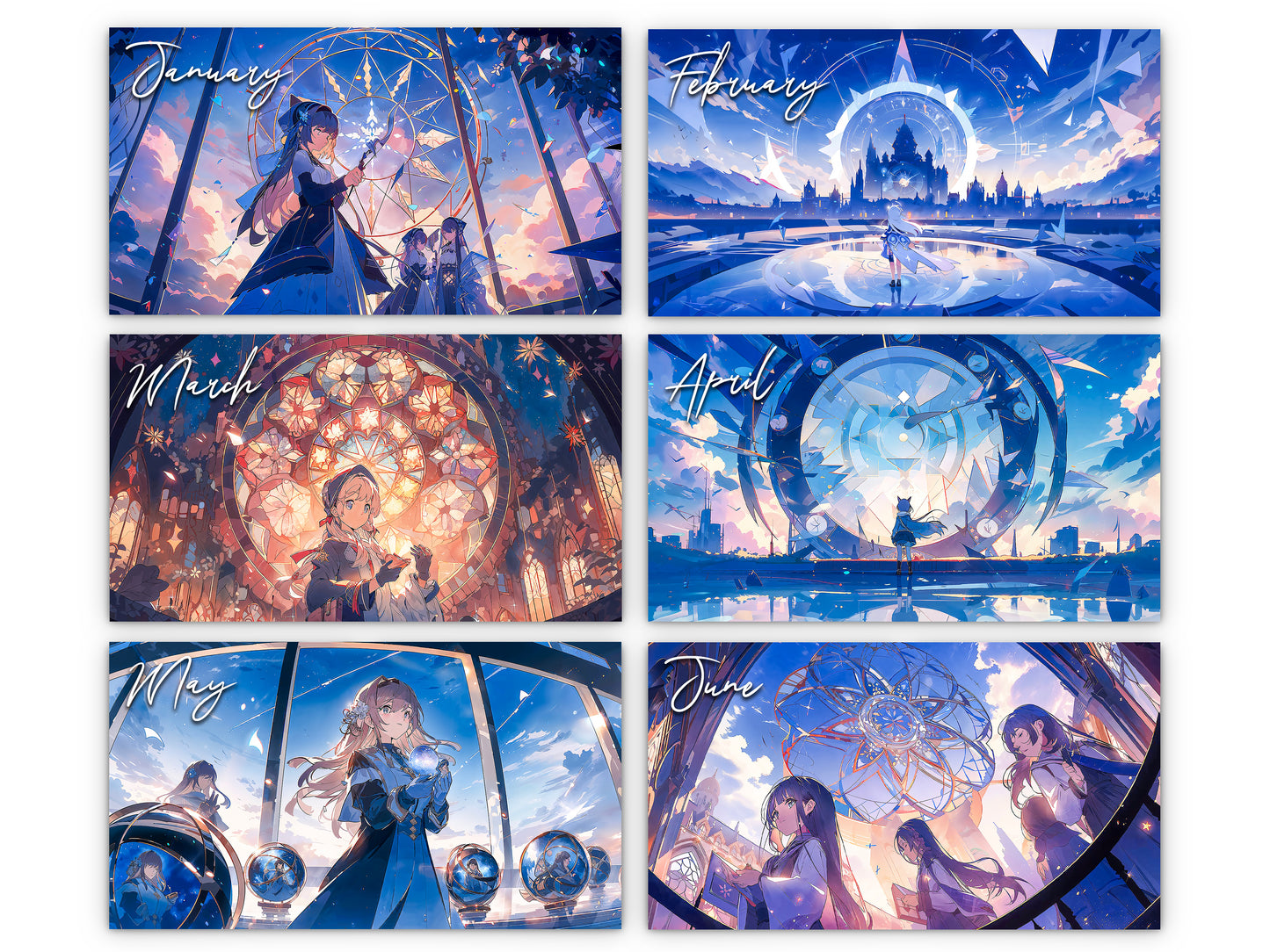 2026 Anime Illuminated Tales Wall Calendar by Kaleidoscope Artisan – Enchanting Anime Art with Holidays