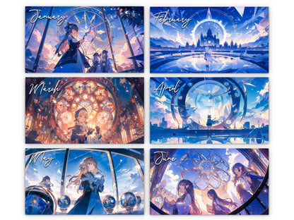 2026 Anime Illuminated Tales Wall Calendar by Kaleidoscope Artisan – Enchanting Anime Art with Holidays