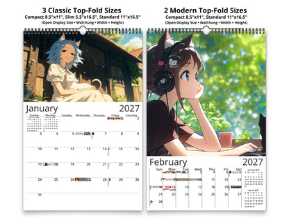 2027 Anime Life Wall Calendar by Kaleidoscope Artisan – A Year of Captivating Anime Art with Holidays