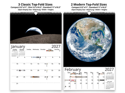 Earth Vistas Photography 2027 wall calendar classic and notes mid-fold calendar pages