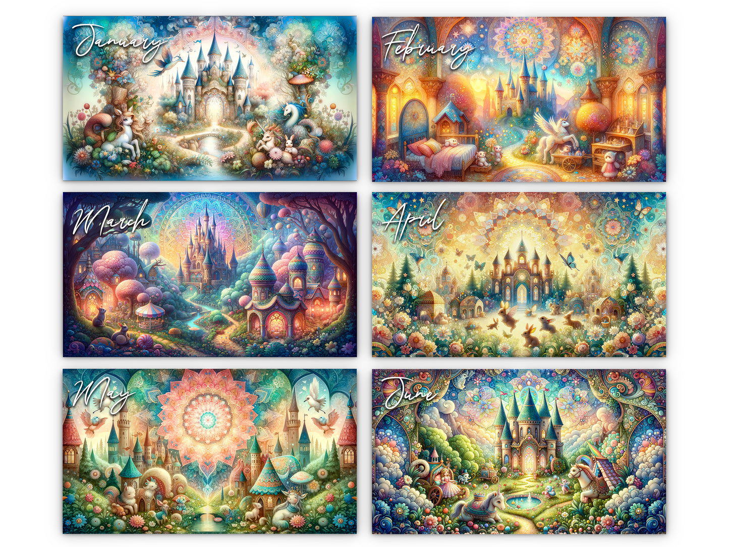 2026 Enchanted Wall Calendar by Kaleidoscope Artisan – Whimsical Fantasy with Holidays