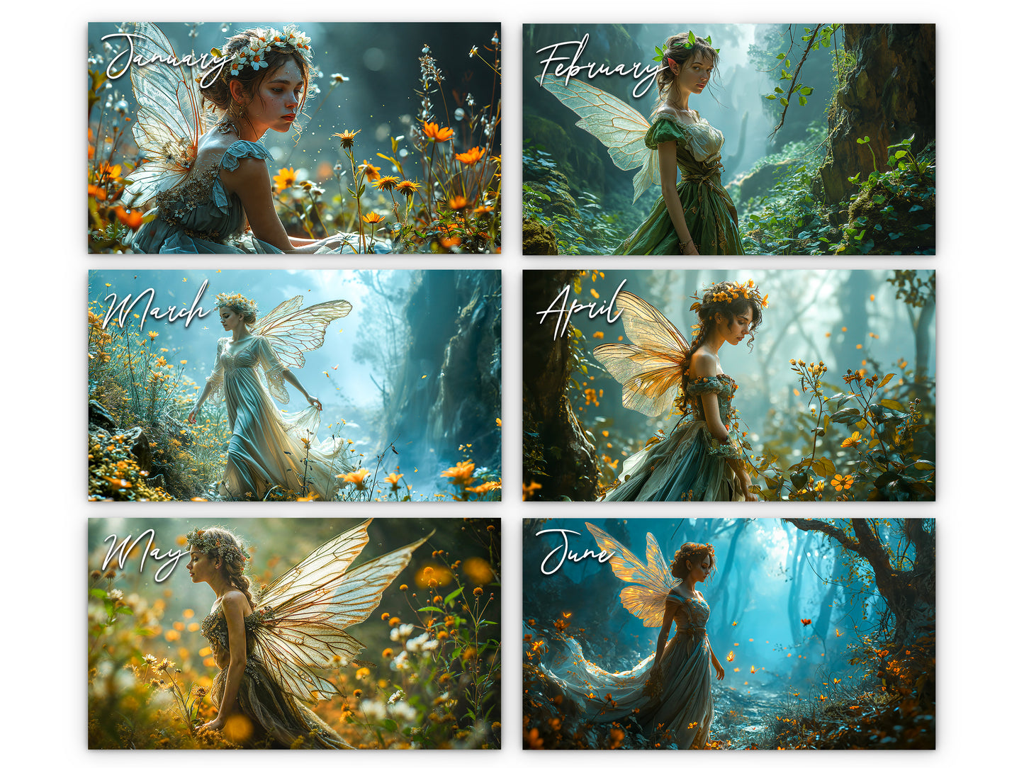 2026 Fairy Wall Calendar by Kaleidoscope Artisan – Magical Fantasy Art with Holidays