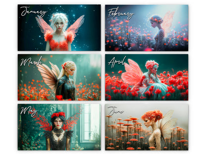 2026 Fairy Dream Wall Calendar by Kaleidoscope Artisan – Enchanting Fantasy Fairies with Holidays