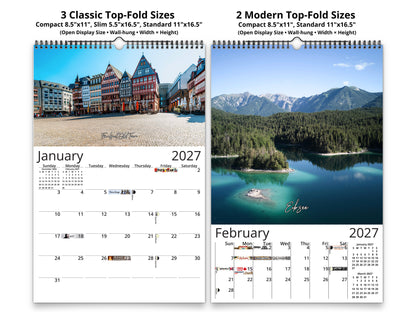 Germany Vistas Photography 2027 wall calendar classic and notes mid-fold calendar pages